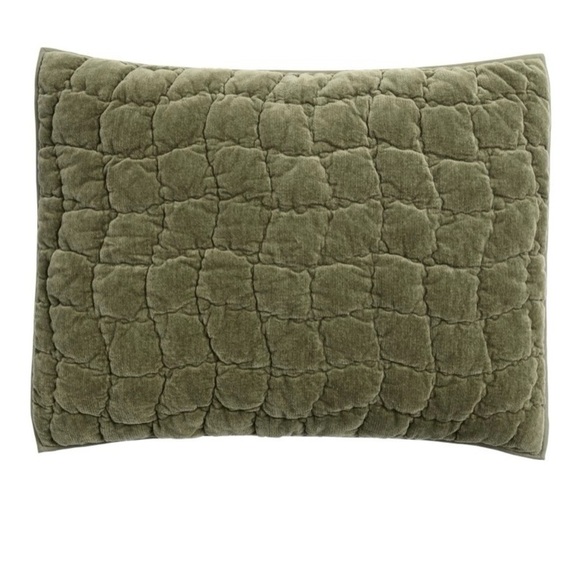 Pottery Barn Cozy Cloud Quilted Standard Sham Loden Green - Picture 1 of 5